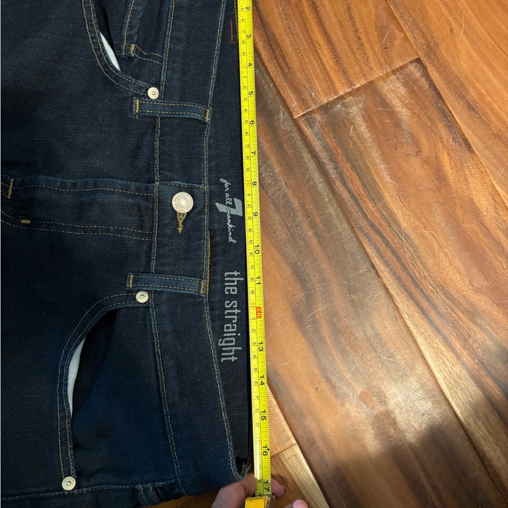 7 For All Mankind Straight Jeans Mens 34 Dark Premium Denim Classic Fit (1151) - Picture 8 of 10